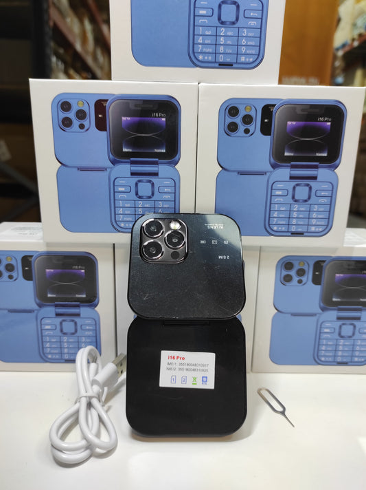 Teléfono plegable con doble pantalla i16 Pro negro - additional image 1